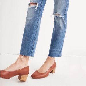 Madewell Raquel Brown Leather Pumps